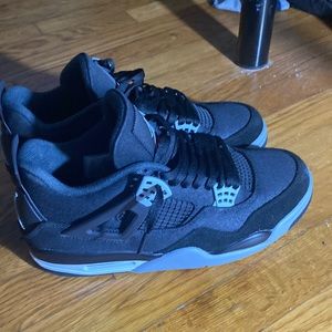 Jordan 4s Black Canvas